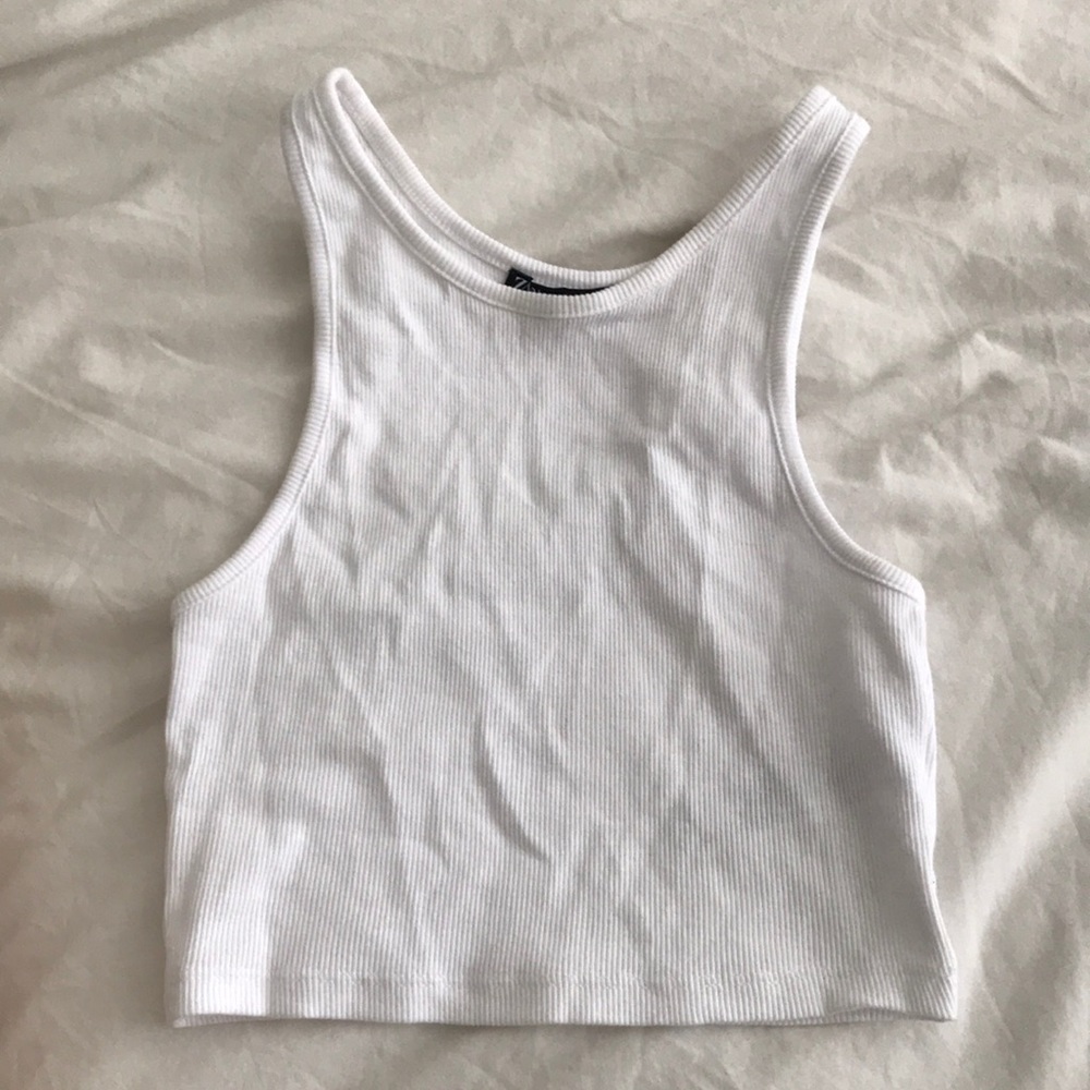 Zara ribbed cropped top TRF
